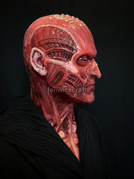 silicone mask necro goth scalp