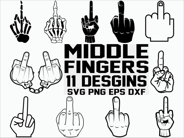 Middle Fingers SVG  Skeleton Hand Svg Middle Finger Clipart Middle Finger vector Silhoutte Files For Cricut Cut File Printable.jpg
