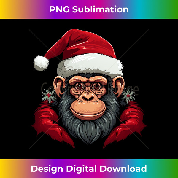 XX-20231118-2737_Monkey with x-mas hat - Christmas Monkey Santa Long Sleeve 3582.jpg
