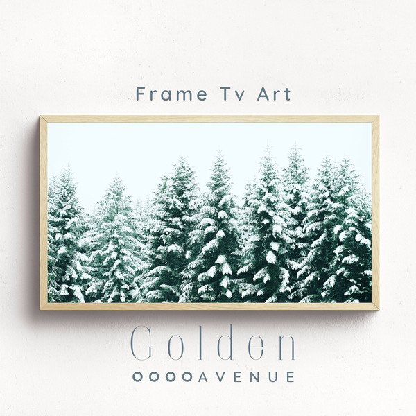 Winter Frame TV Art  Snowy Nature DIGITAL Download  Holiday Season Pine Tree  Minimalist Rustic Snow Landscape.jpg
