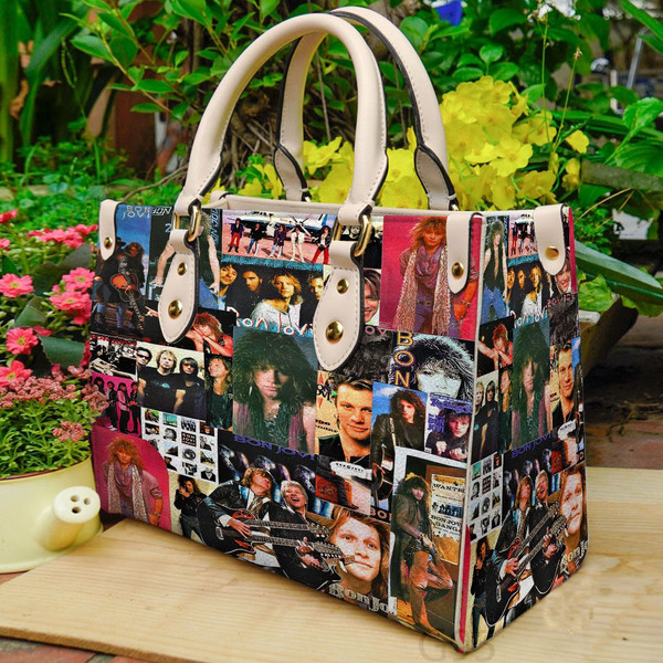 Bon Jovi Leather handBag,Music Leather Bag,Travel handbag,Teacher Handbag,Gift for fan,Handmade Bag,Custom Bag,Vintage Bags,Woman Shoulder 1.jpg