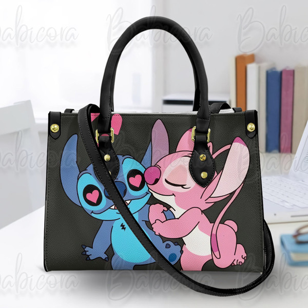Stitch Angel Disney Bag, Lilo And Stitch Leather Handbag & Wallet,  Disney Shoulder Bag,  Shopping Bag, Stitch Lover, Stitch Purse.jpg