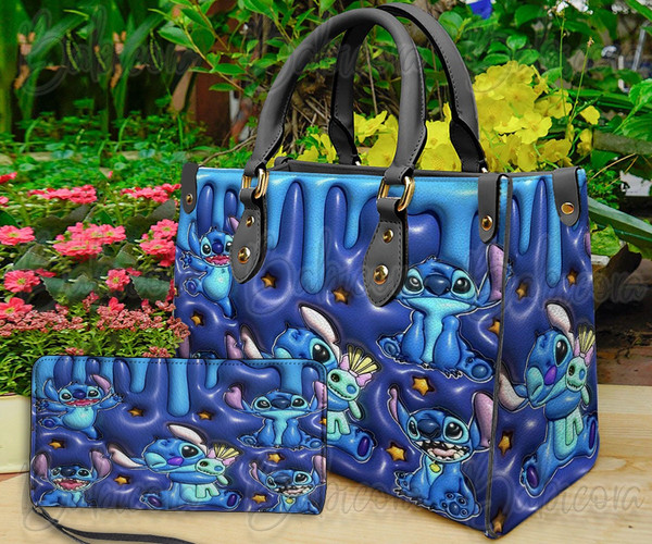 Stitch Disney 3D Bag, Stitch Leather Handbag & Wallet,  Disney Shoulder Bag, Custom Bag, Shopping Bag, Stitch Lover, Stitch Purse 4.jpg