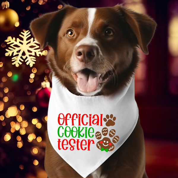 Official Cookie Tester Dog Bandana, Christmas Pet Bandana, 2023 Festive Holiday Dog Bandanas, Christmas Dog Owner Bandana.jpg