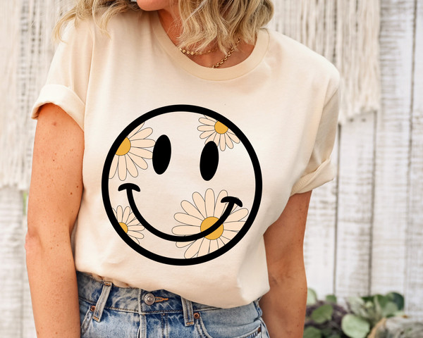 Cute Smile Shirt, Smiley Face Shirt, Happy Face Shirt , Happy Face For Men And Women, Daisy Shirt, Gift Shirt, Daisy Smile Shirt, Daisy Tee.jpg