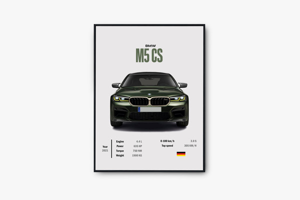 BMW M5 CS Poster, BMW F90, Supercar Wall Art, Car Poster for - Inspire  Uplift