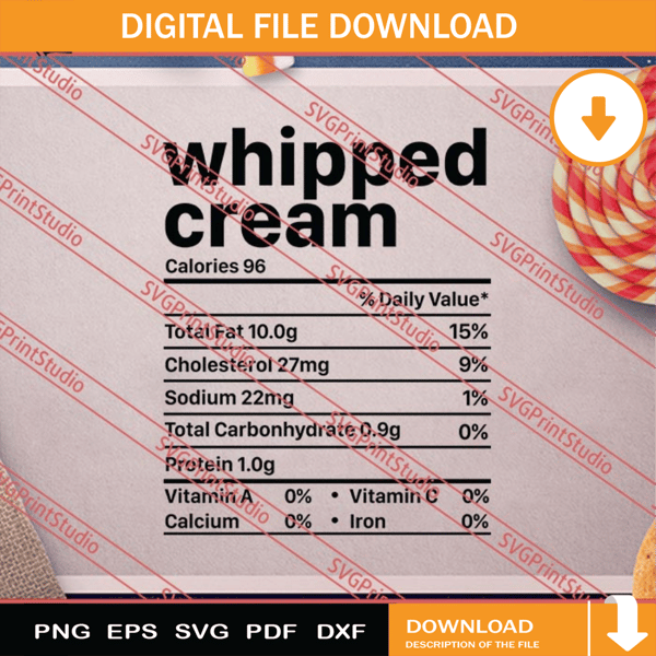 Whipped Cream Thanksgiving SVG PNG EPS DXF Silhouette Cut Files.jpg
