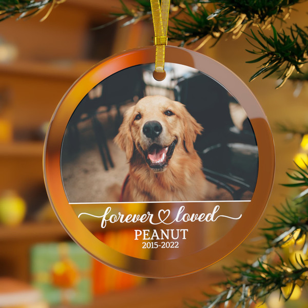 Dog Memorial Glass Ornament, Dog Glass Ornament, Dog Photo Gift, Pet Lover Gift, Dog Memorial Gift, Pet Loss Keepsake Gifts, Photo Ornament.jpg