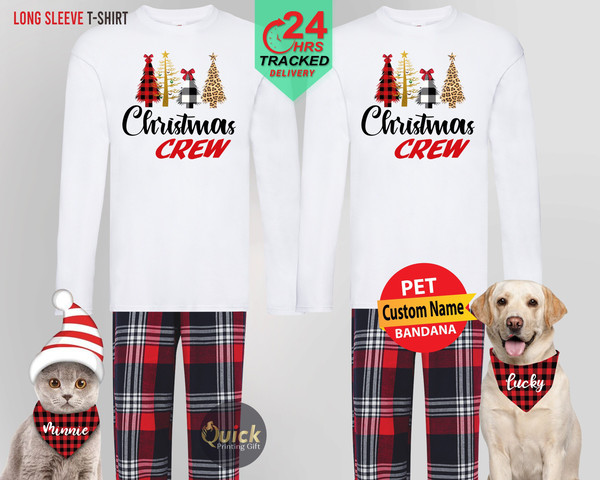 Matching Christmas Family Pyjamas, Christmas Crew Long Sleeve Tshirt, Christmas Pajamas for Women Men, Christmas Gifts for Cousins.jpg