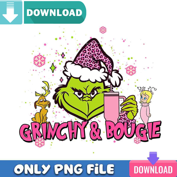 Grinchy And Bougie Christmas Pink Png Best Files Design.jpg