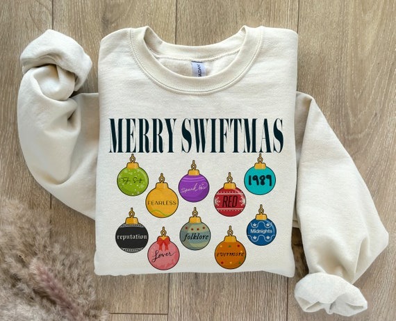 Merry Swiftmas Sweatshirt, Cute Famous Christmas Ball Shirt, The Eras Tour Christmas shirt, The Eras Tour Christmas TS Version, Gift For Fan.jpg