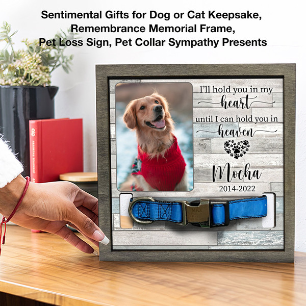 Memorial Pet Collar Sign, Dog Collar Remembrance, Grave Ornaments, Dog Collar Memory Plaque, Memorial Standing Frame, Bereavement Gifts 1.jpg