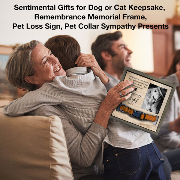 Memorial Pet Collar Frame, Black & White Pet Photo, Loss of Dog, Cat Loss Gift, Pet Owner Memorial Gift, Pet Collar Holder, Bereavement Gift 7.jpg