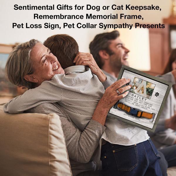 Memorial Pet Collar Sign, Dog Collar Memorial, Grave Ornaments, Pet Collar Holder, Memorial Standing Frame, Sympathy, Bereavement Gifts 7.jpg