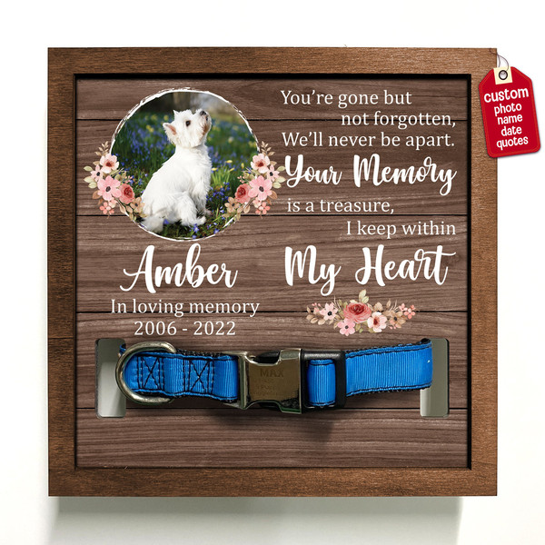 Memorial Pet Collar Frame, Dog Collar Memorial, Cat Funeral, Grave Ornaments, Memorial Standing Frame, Pet Owner Condolence Gifts 3.jpg