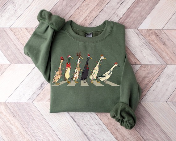 Christmas Ducks Sweatshirt, Duck Christmas Shirt For Women, Funny Animals Christmas Sweatshirt, Farm Lover Gift, Funny Christmas Shirt.jpg