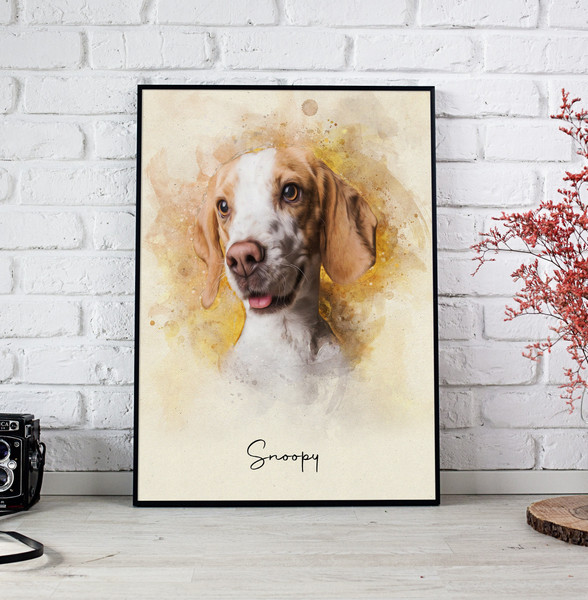 Personalized Watercolor Pet, Memorial Gift Dog Custom Pet Portrait from Photo - 2.jpg