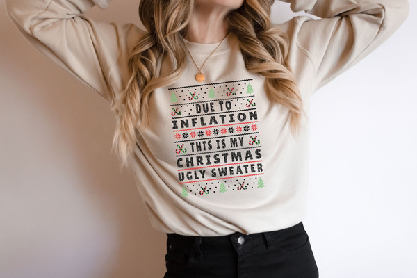 Funny Due To Inflation This Is My Ugly Christmas Sweater Gift For Christmas Party, Ugly Christmas Shirt,Broke Christmas Hoodie,Xmas Crewneck.jpg