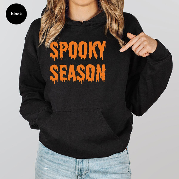 Spooky Season Gifts, Halloween Crewneck Sweatshirt, Autumn Long Sleeve Shirt, Halloween Party Hoodies and Sweaters, Fall Clothes, Women Gift.jpg