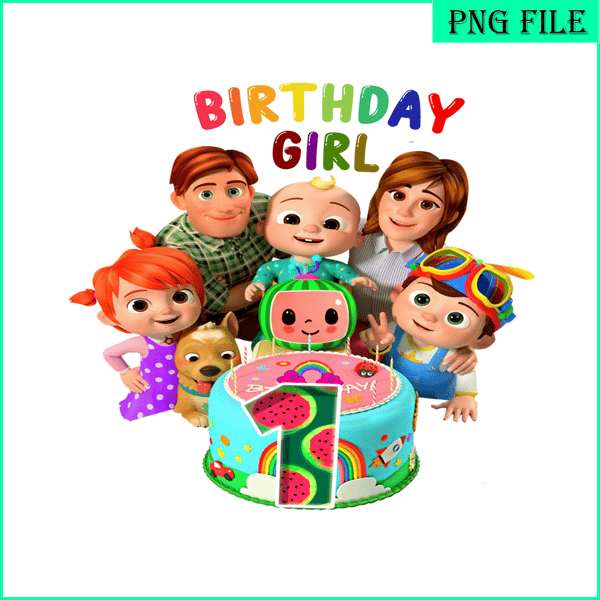 1st Birthday Girl PNG Cocomelon Birthday PNG Cocomelon Party - Inspire ...