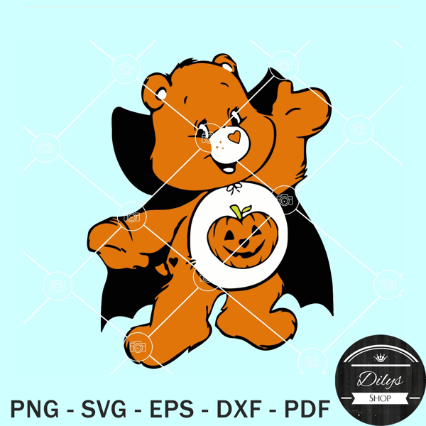 Care Bears Trick or Sweet SVG, Care bears Halloween SVG, Spooky care bear SVG.jpg