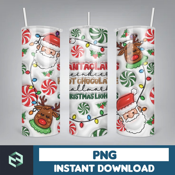 3D Inflated Christmas Tumbler Wrap Design Download PNG, 20 Oz Digital Tumbler Wrap PNG Instant Download (14).jpg