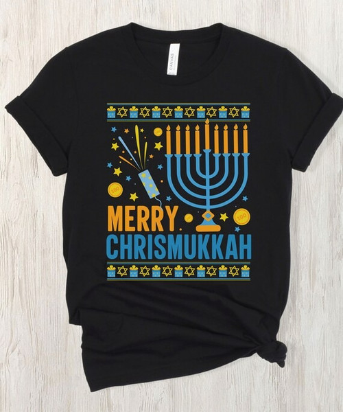 Merry Chrismukkah T-Shirt - Merry Christmas Happy Hanukkah T-Shirt, Holiday Shirt, Hanukkah T-Shirt, Christmas Shirt, Seasonal Tee.jpg
