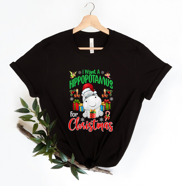 I Want A Hippopotamus For Christmas Long Sleeves Shirt , Cute Santa Hippopotamus Xmas Shirt Xmas Gift, Cute boys girls shirt, happy holidays 1.jpg