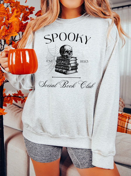 Spooky Book Club Sweatshirt, Book Club T-Shirt, Halloween Sweatshirt, Book Lover Sweatshirt, Book Club Outfit, Womens Halloween Sweatshirt.jpg
