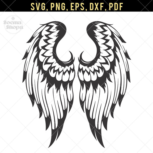 Templ Sv inspis Angel Wings Silhouette Graphics SVG Decal Shirt.jpg