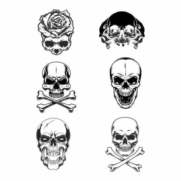 Skull SVG Bundle, Skull SVG, Skull clipart, Skull svg files - Inspire ...