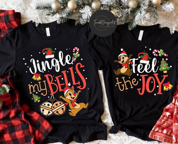 Chip and Dale Christmas shirts, Disney Christmas His and Her shirt, Xmas Disney Couples Trip shirts, Double Trouble, Disneyland Disneyworld.jpg