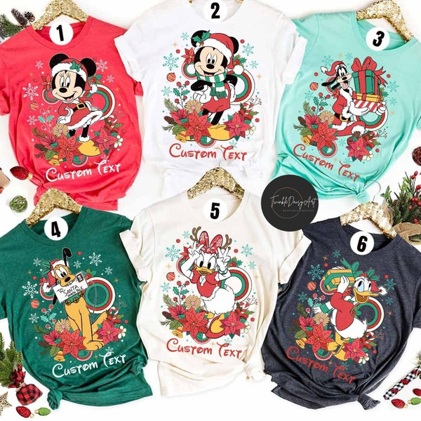 Personalized Mickey and Friends Disney Christmas Shirt, Floral Mickey's Very Merry Christmas Party 2023, Disney Family Christmas Matching.jpg