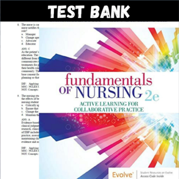 Latest 2023 Fundamentals of Nursing Active Learning for Collaborative Practice 2nd Edition Yoost Test bank  A (1).PNG