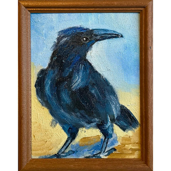 crow oil painting