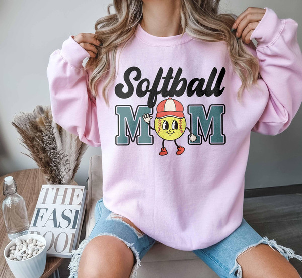 Softball Mom Sweater, Retro Softball Mama, Mothers Day Gift, Game Mom Sweatshirt, Mom Softball Tee, Softball Season, Softball Lover Gift.jpg