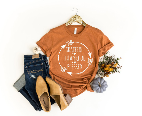 Grateful Thankful Blessed Shirt, Thanksgiving Shirt, Fall Shirt, Blessed Christian Shirt, Thankful Shirt, Thanksgiving Tee, Grateful Shirt.jpg