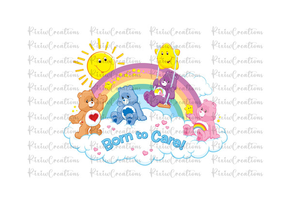 Care Bears Svg, Care Bears Png, Born To Care Svg, Born To Care Png, Care Bears Clipart, Birthday SVG, Care Bears Sublimation 1.jpg