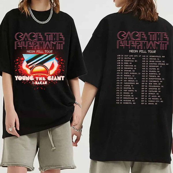 Cage the Elephant - Neon Pill Tour 2024 Shirt, Cage the Elephant Fan Shirt, Cage the Elephant 2024 Tour Shirt, Neon Pill 2024 Concert Shirt 1.jpg