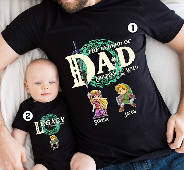 Personalized Dad The Legend Son The Legacy Shirt  Zelda Dad Shirt  Legend Of Zelda Shirt  Zelda Link  Gamer Father Son Matching Shirts.jpg