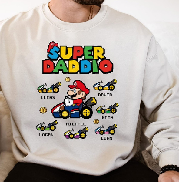 Personalized Super Daddio Shirt  Super Mario Shirt  Fathers Day   Family Matching Shirt  Supper Dad Shirt  Super Daddio Shirt.jpg