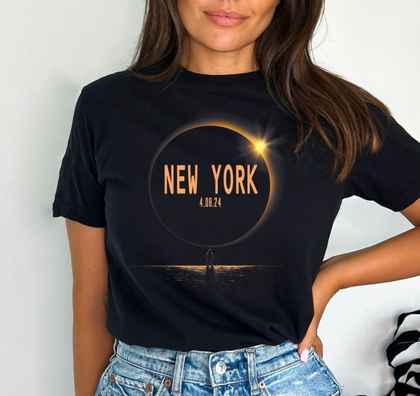 Total Solar Eclipse 2024 Shirt, Custom City and State Shirt, Celestial Shirt, Personalized City State Shirt, North America Tour Shirt1.jpg
