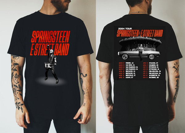 Bruce Springsteen And E Street 2024 Tour Shirt, E Street Shirt, Bruce Springsteen Fan Gift, Rock Tour Shirt, Bruce Springsteen Merch Shirt.jpg