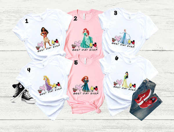 Disney Princess Best Day Ever Shirt, Moana, Alice, Jasmine, Anna, Elsa, Rapunzel, Tiana Shirt, Best Day Ever Shirt, Custom Princess Shirt.jpg