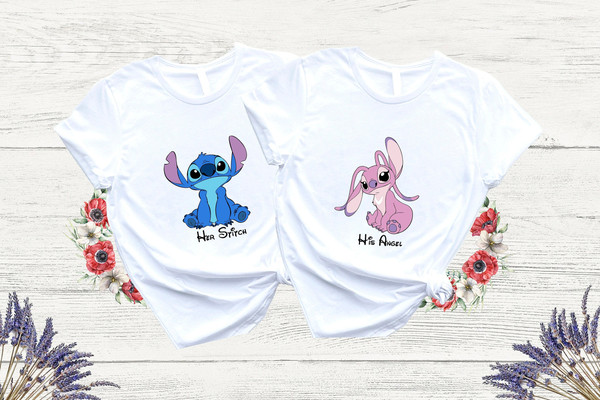 Disney Stitch Shirt, Pink Stitch Shirt, Disney Couple Shirt, Disney Honeymoon Shirt, Pink Stitch Shirt, Disney Matching, Disney Anniversary.jpg