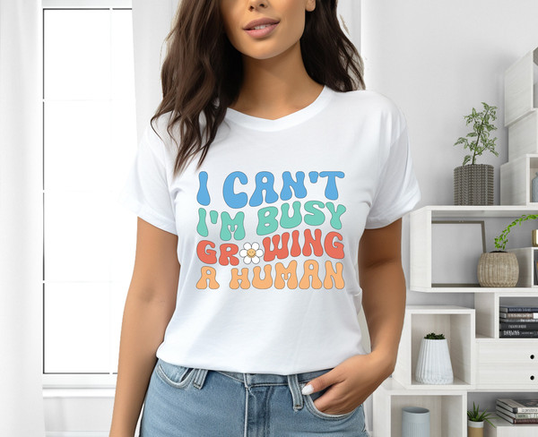 Funny Pregnancy Shirt, I Can't I'm Busy Growing A Human, Mom To Be Shirt, New Mom Shirt, Pregnancy Announcement, Baby Shower Shirt, Pregnant.jpg