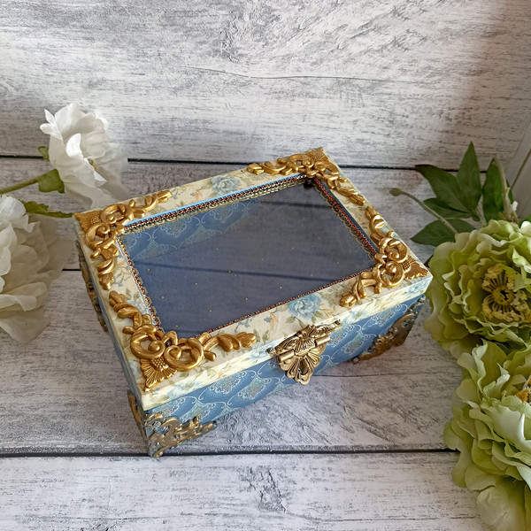 Blue Jewelry Box, Chinoiserie-style box, a box with dragons,Proposal ring box, Голубая шкатулка для драгоценностей, шкатулка в стиле шинуазри, шкатулка с (9).jp
