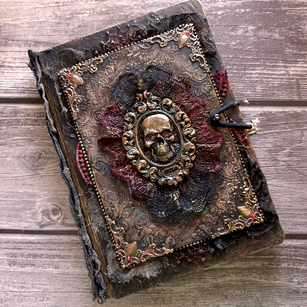 Daily Diary, Gothic notebook, Daily planner, Book of spells, Book of shadow, Gothic hollow brook,Witchcraft decor,Dark art,Grimoire journal (4).jpg
