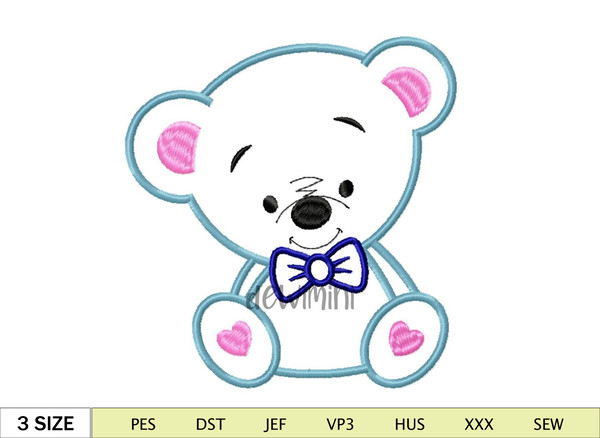 Cute Baby Bear embroidery designs, Teddy embroidery design, machine embroidery pattern,bear embroidery,Bear applique, boy embroidery,5 Sizes.jpg