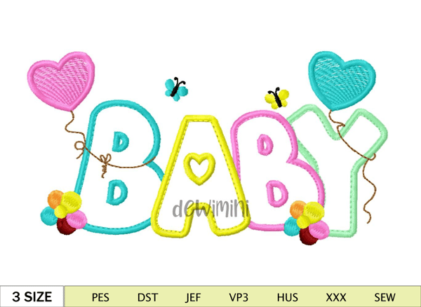Cute Baby embroidery design, Newborn embroidery designs, Nursery embroidery file, Baby girl embroidery boy kid, 5 Sizes.jpg